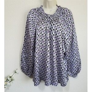 Tyler Boe Dorothy Charm Silk Geo Blouse